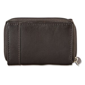 Small wallet made from real nappa leather, dark brown