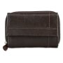 Small wallet made from real nappa leather, dark brown