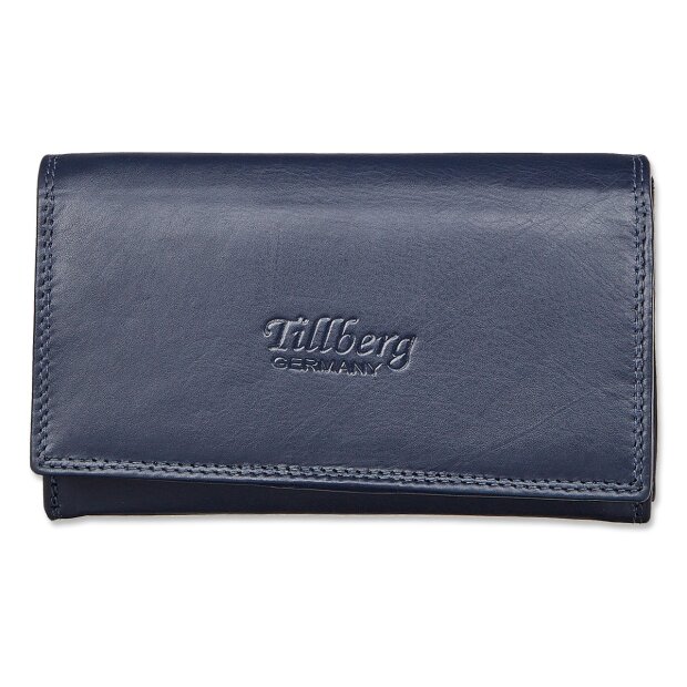 Tillberg ladies wallet made from real nappa leather 10x16.5x3 cm, navy blue