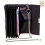 Waiters wallet made from real nappa leather with chain black