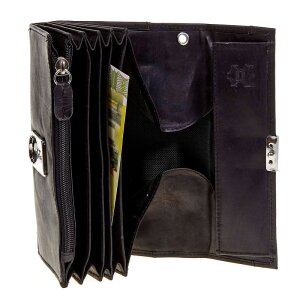Leather waiters wallet with 5 cash boxes, with chain,...