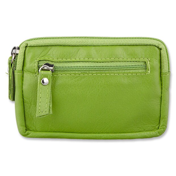 Tillberg key case/credit card case made of real leather 8x12x1 cm, apple green