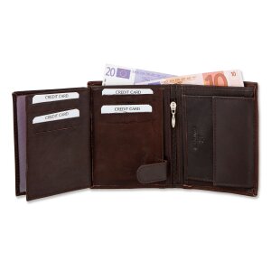 Tillberg wallet made of genuine leather 12.5x10x2 cm dark brown