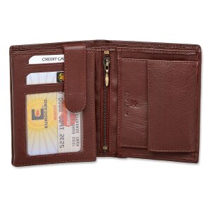 High quality and robust real leather wallet from the brand Tillberg reddish brown