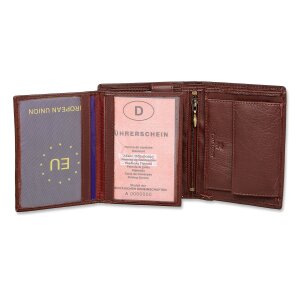 High quality and robust real leather wallet from the brand Tillberg reddish brown