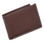 Real leather wallet 9 cm x 12 cm x 2 cm dark brown