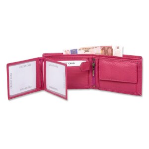 Real leather wallet 9 cm x 12 cm x 2 cm pink