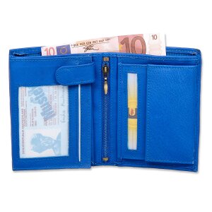 Wallet made from real nappa leather royal blue