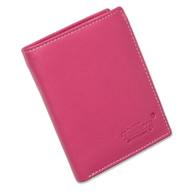 Wallet made from real nappa leather pink