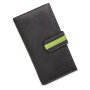 Tillberg real leather ladies wallet, high quality, robust black+ apple green
