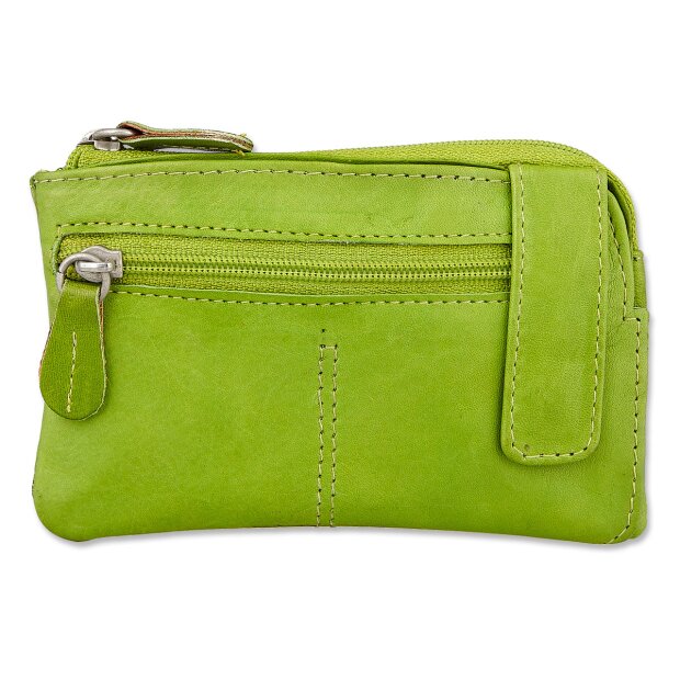 Tillberg key wallet/credit card wallet made from real leather 7,5 cm x 12 cm x 2 cm, apple green
