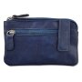 Tillberg key wallet/credit card wallet made from real leather 7,5 cm x 12 cm x 2 cm, navy blue