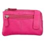 Tillberg key wallet/credit card wallet made from real leather 7,5 cm x 12 cm x 2 cm, pink