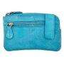 Tillberg key wallet/credit card wallet made from real leather 7,5 cm x 12 cm x 2 cm, sea blue