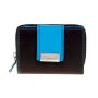 Tillberg ladies wallet 10 cm x 12 cm x 2 cm black+royal blue