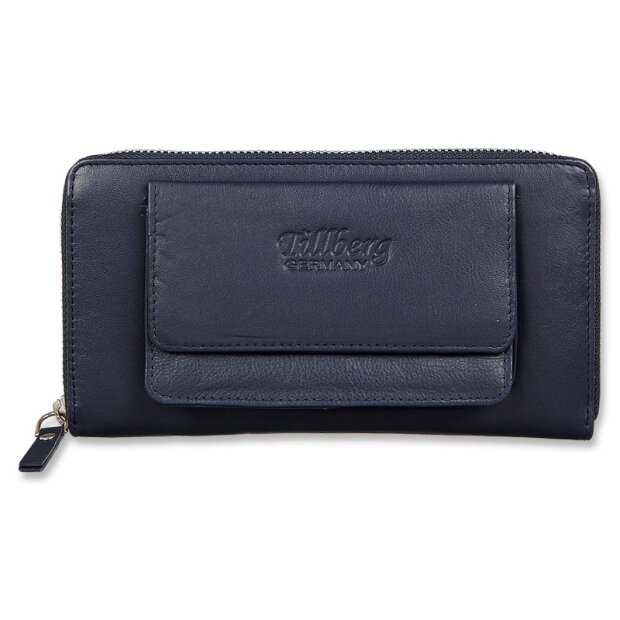 Tillberg ladies wallet made from real nappa leather 10x19x3,5 cm navy blue