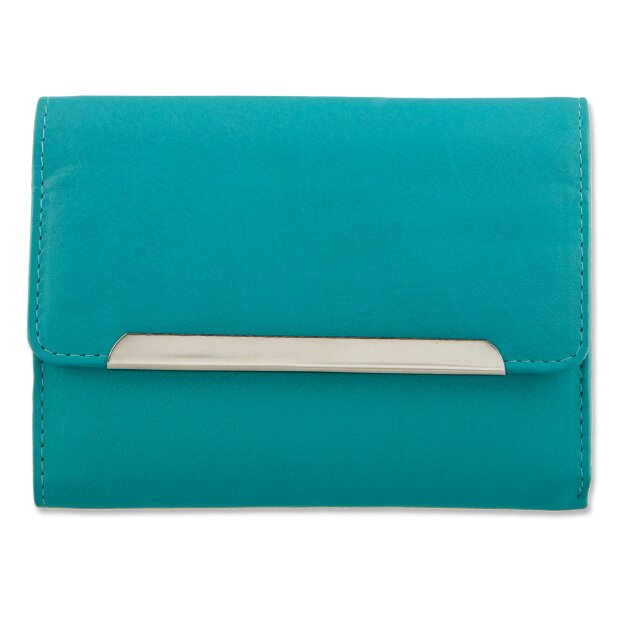 Tillberg ladies wallet made from real nappa leather 10x14x2 cm sea blue