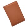 Wallet, real leather, unisex, portrait format, high quality, smooth surface, Cognac