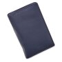 Wallet, real leather, unisex, portrait format, high quality, smooth surface, Navy Blue