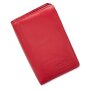 Wallet, real leather, unisex, portrait format, high quality, smooth surface, Red