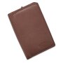 Wallet, real leather, unisex, portrait format, high quality, smooth surface, Reddish Brown