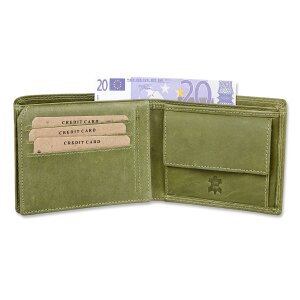 Wild Real Only!!! wallet made from real water buffalo leather, green
