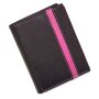 Tillberg men wallet, purse, pocket real leather 12,5cmx10cmx2cm black+pink