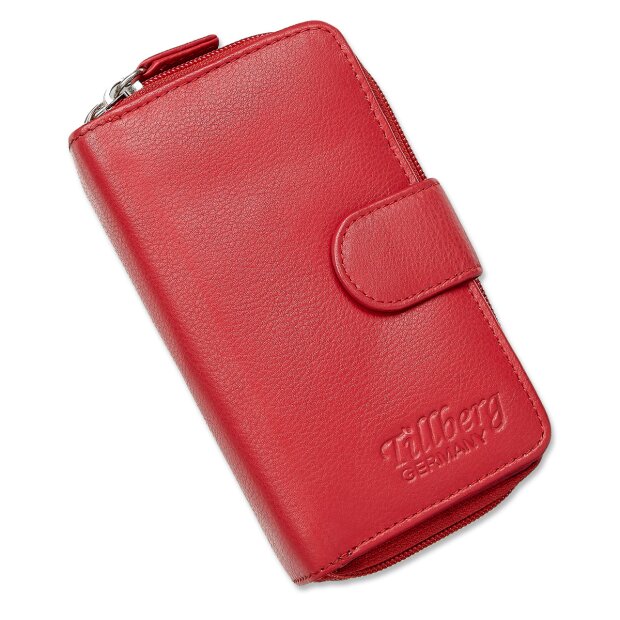 Tillberg womens wallet wallet made of genuine leather 14.5x9x3.5 cm Red