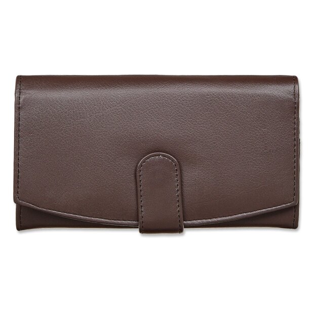 Tillberg ladies wallet made from real nappa leather 9x17x2 cm dark brown