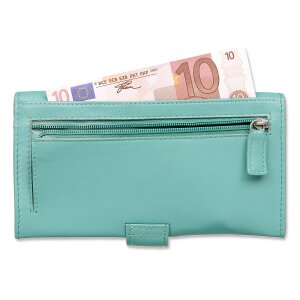 Tillberg ladies wallet made from real nappa leather 9x17x2 cm mint