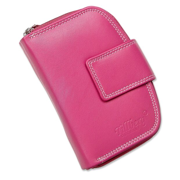 Tillberg Damen Geldb&ouml;rse Portemonnaie Portmonee aus echtem Leder 14x10,5x3 cm pink