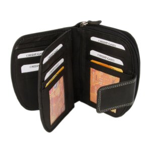 Tillberg ladies wallet made from real leather 14x10,5x3 cm black