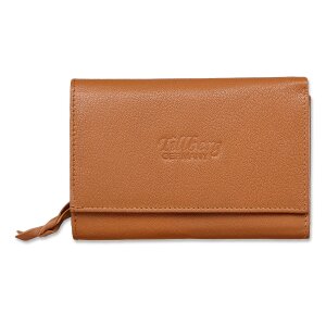 Tillberg ladies wallet made from real nappa leather 9.5x15x2.5 cm tan