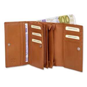 Tillberg ladies wallet made from real nappa leather 9.5x15x2.5 cm tan