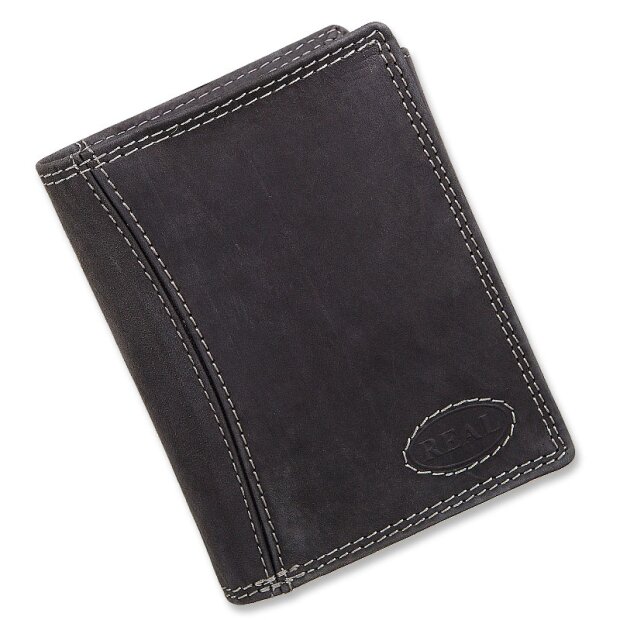 Wild Real Only !!! real leather mens wallet 12.5x9.5x3cm black