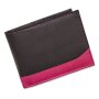 Tillberg Portmonee, Brieftasche, Geldbeutel echtleder 10cmx12,5cmx2cm/schwarz+pink