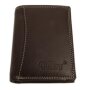 Real leather wallet in a portrait format Dark Brown