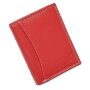 Real leather wallet in a portrait format Red