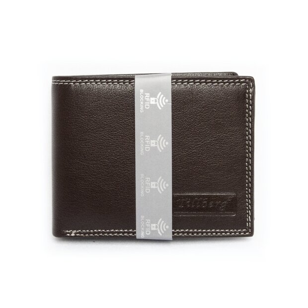 Tillberg wallet made from real nappa leather, RFID blocking, full leather, dark brown