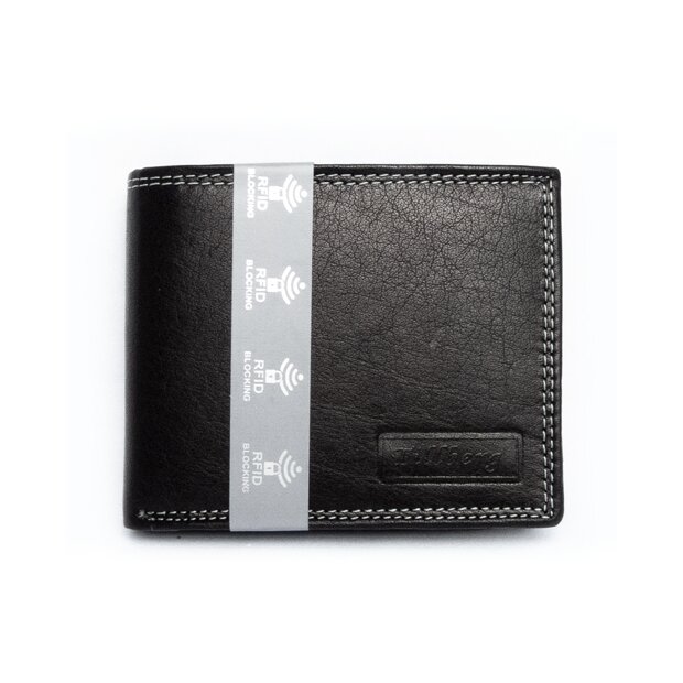 Tillberg wallet made from real nappa leather, RFID blocking, full leather, black