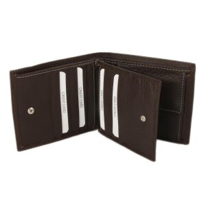 Tillberg wallet made from real leather, RFID blocking, full leather, dark brown
