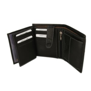 High-quality wallet made of real leather in portrait format from the brand Tillberg SR / 023 Full Leather Black