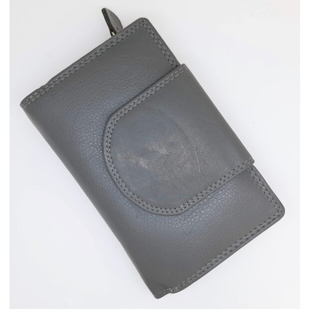 High quality and robust ladies wallet made from real leather grey