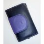 High quality and robust ladies wallet made from real leather black+dark purple
