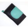 High quality and robust ladies wallet made from real leather black+mint