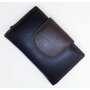 Hochwertige und robuste Damengeldb&ouml;rse aus echtem Leder schwarz+dunkelbraun