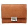 Tillberg ladies wallet made from real nappa leather 8 cm x 10,5 cm x 2,5 cm, cognac