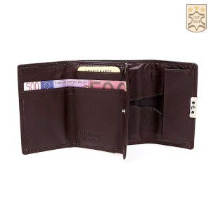 Tillberg ladies wallet made from real nappa leather 8 cm x 10,5 cm x 2,5 cm, dark brown