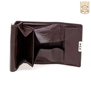 Tillberg ladies wallet made from real nappa leather 8 cm x 10,5 cm x 2,5 cm, dark brown