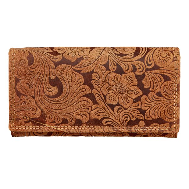 Tillberg Women and Men leather wallet 16 cm, tan SR-16370